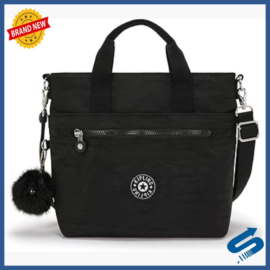 Large Nylon Tote Bag With Zipper Closure And Shoulder Strap